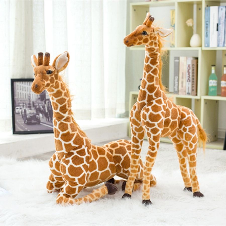 Peluche Girafe Réaliste Douce à Taches Marron