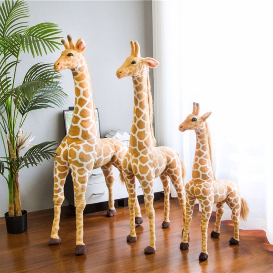Peluche Girafe Réaliste Douce à Taches Marron