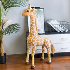 Peluche Girafe Réaliste Douce à Taches Marron