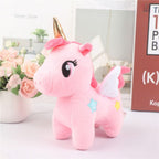 Peluche Licorne Rose à Corne Dorée et Étoile Bleue