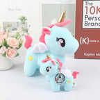 Peluche Licorne Rose à Corne Dorée et Étoile Bleue