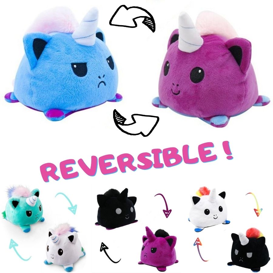 Doudou Réversible Licorne à Humeurs