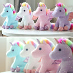 Peluche Licorne Rose Pâle aux Ailes Scintillantes