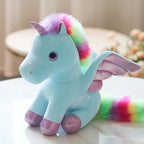 Peluche Licorne Rose Pâle aux Ailes Scintillantes