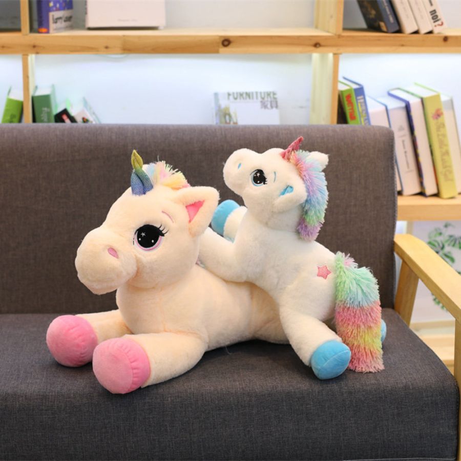 Peluche Licorne Douce Arc-en-Ciel Yeux Scintillants
