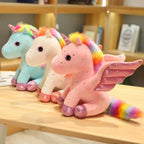 Peluche Licorne Rose Pâle aux Ailes Scintillantes