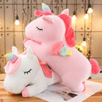 Peluche Licorne Endormie Rose ou Blanche Arc-en-Ciel
