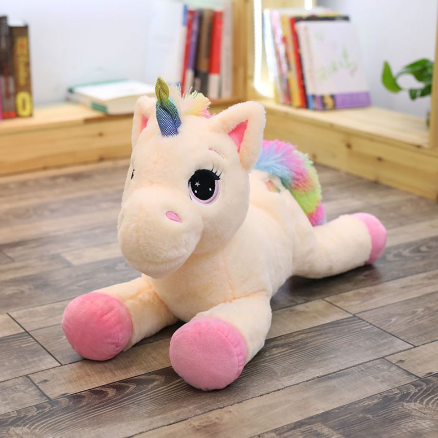 Peluche Licorne Douce Arc-en-Ciel Yeux Scintillants