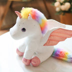 Peluche Licorne Rose Pâle aux Ailes Scintillantes
