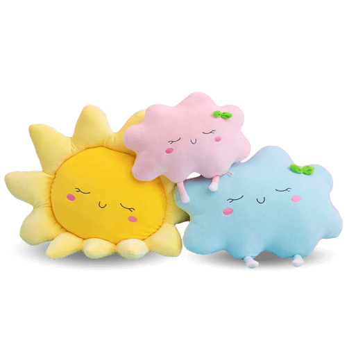 Peluche Kawaii en Nuage Bleu