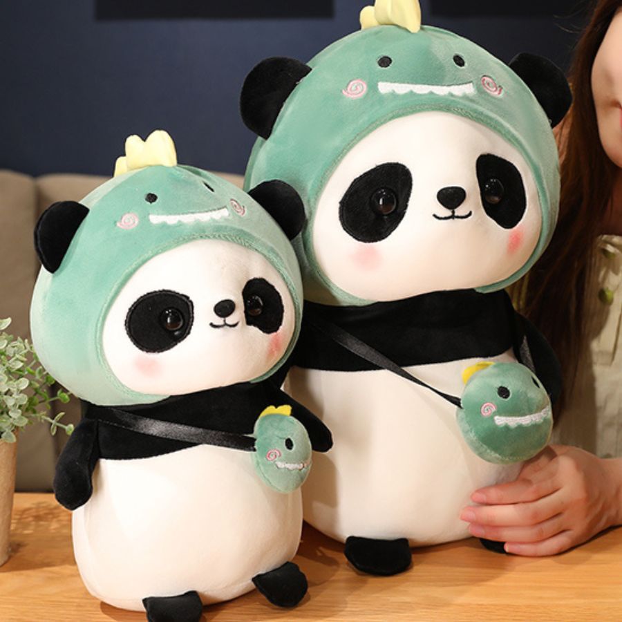 Peluche Panda Mignonne à Capuche Avocat et Sac
