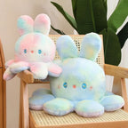 Peluche Lapin Pieuvre Kawaii Pastel Tie-Dye