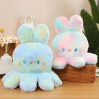 Peluche Lapin Pieuvre Kawaii Pastel Tie-Dye