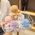 Peluche Poulpe Géant Rose en Velours et Côtelé