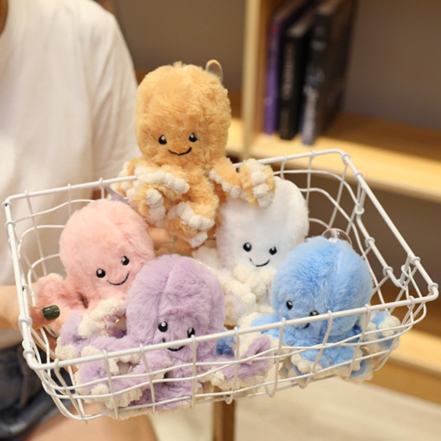 Peluche Poulpe Géant Rose en Velours et Côtelé