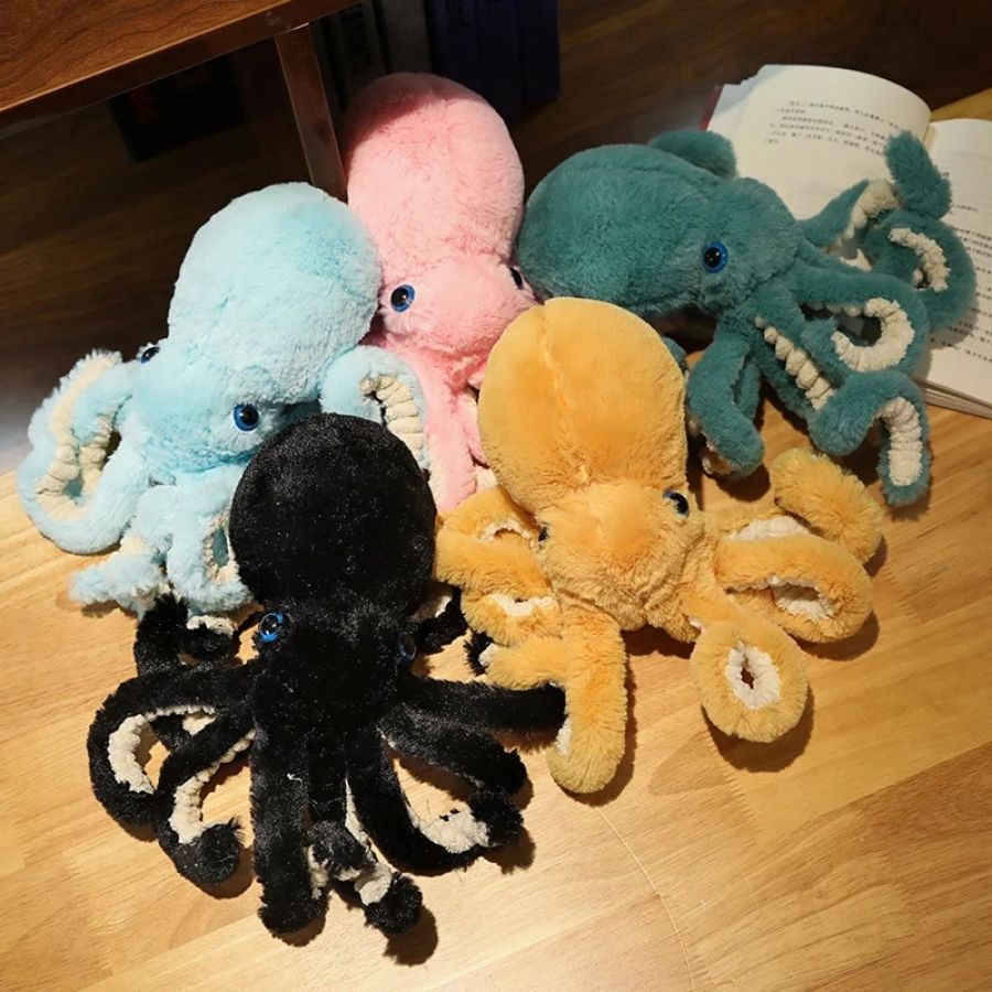 Peluche Pieuvre Mignonne en Tissu Doux Multicolore