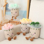 Peluche Succulente Souriante en Pot avec Pieds