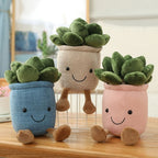 Peluche Succulente Kawaii avec Visage Souriant et Pieds
