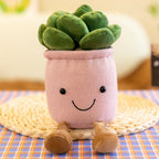 Peluche Succulente Kawaii avec Visage Souriant et Pieds