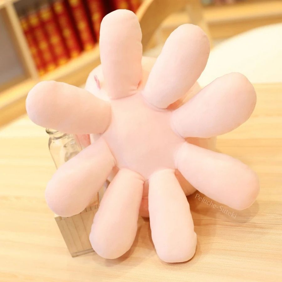 Peluche Pieuvre Pastel avec Chapeau et Joues Roses
