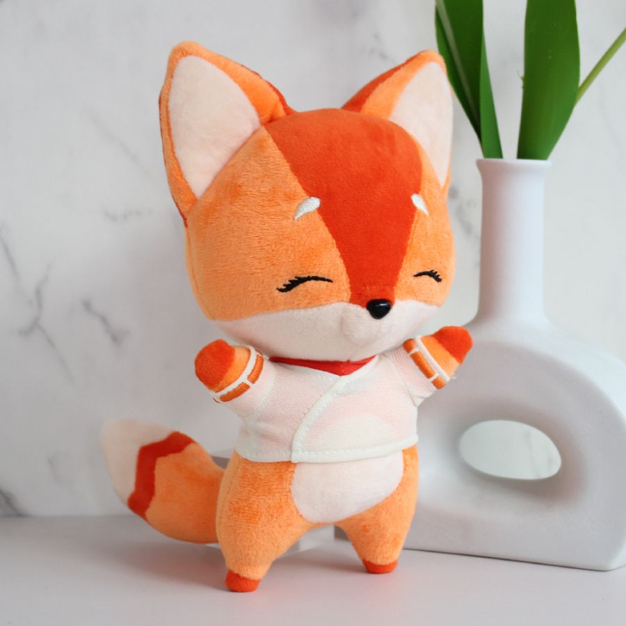 Peluche Renard Orange Souriant en Kimono