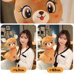 Peluche Cerf Rose Pâle à Fleurs et Bois Pailletés