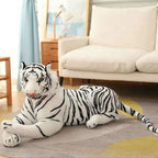 Peluche Tigre Blanc Géant aux Rayures Noires