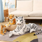 Peluche Tigre Blanc Géant aux Rayures Noires