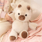Doudou Veau Crème en Peluche avec Cornes Marron