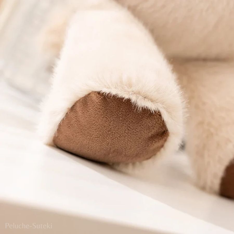 Doudou Veau Crème en Peluche avec Cornes Marron