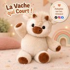 Doudou Veau Crème en Peluche avec Cornes Marron