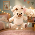 Doudou Veau Crème en Peluche avec Cornes Marron
