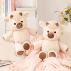 Doudou Veau Crème en Peluche avec Cornes Marron