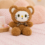 Peluche Ours Marron à Visage de Chaton