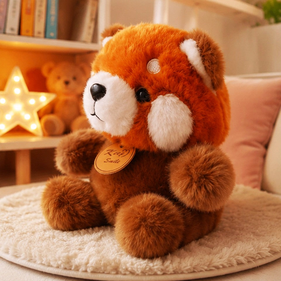 Peluche Panda Roux Assise Orange et Marron