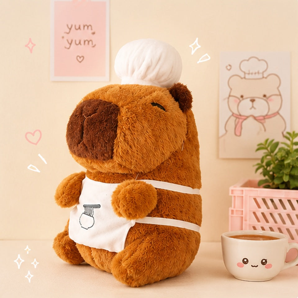 Peluche Capybara Chef avec Toque et Tablier Ramen