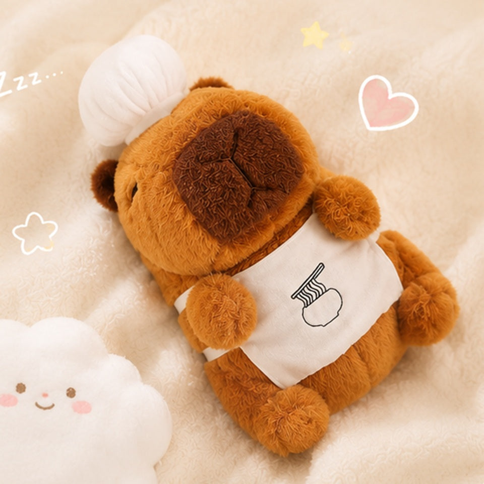 Peluche Capybara Chef avec Toque et Tablier Ramen