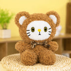 Peluche Ours Marron à Visage de Chaton