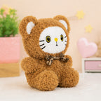 Peluche Ours Marron à Visage de Chaton