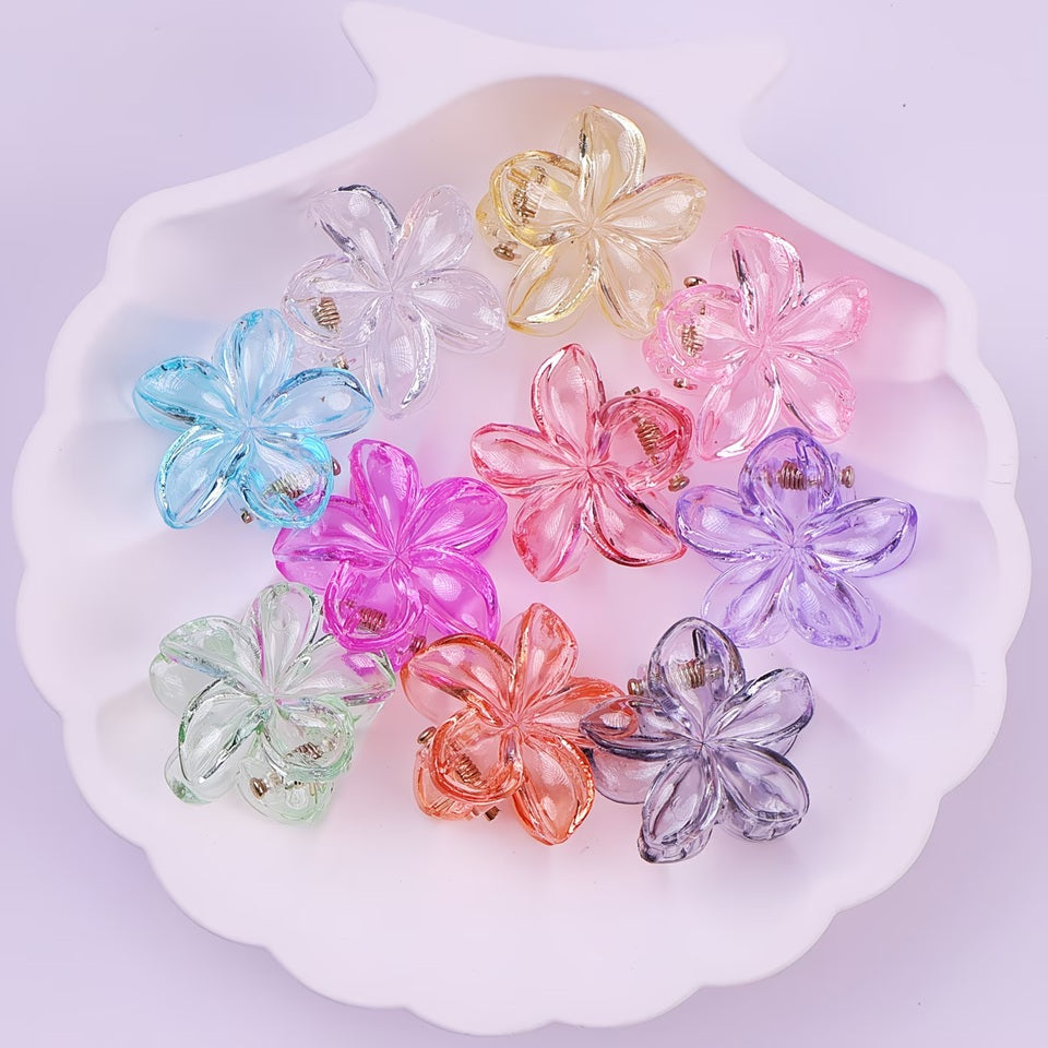 Pinces à Cheveux Fleurs Transparentes Lot de 2
