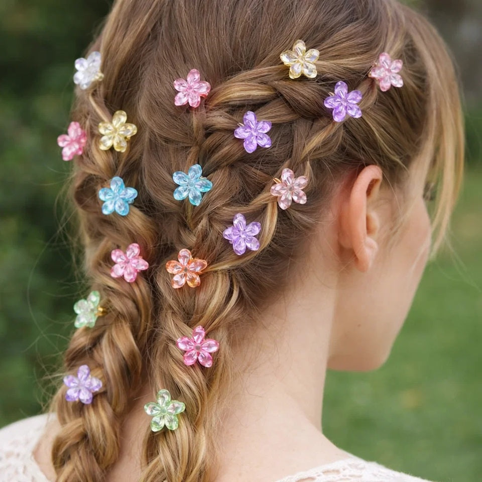 Pinces à Cheveux Fleurs Transparentes Lot de 2