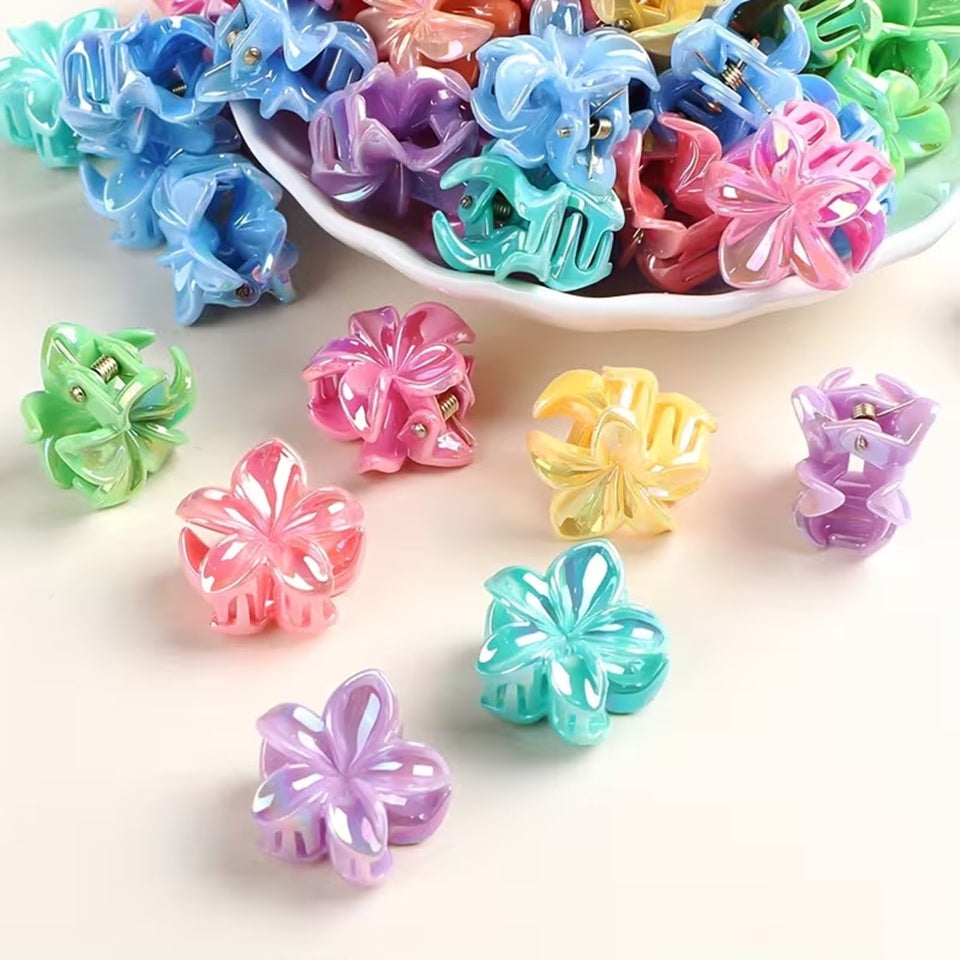 Pinces à Cheveux Fleurs Opaques par Paire