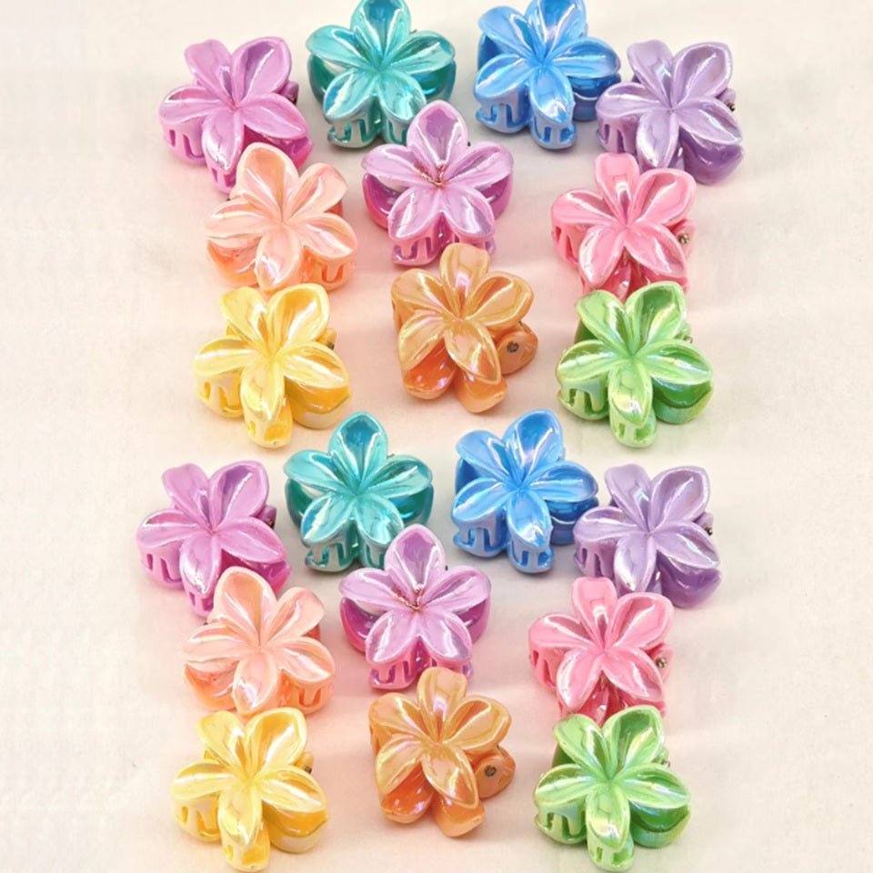 Pinces à Cheveux Fleurs Opaques par Paire