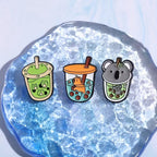 Pin's Bubble Tea Kawaii aux Animaux