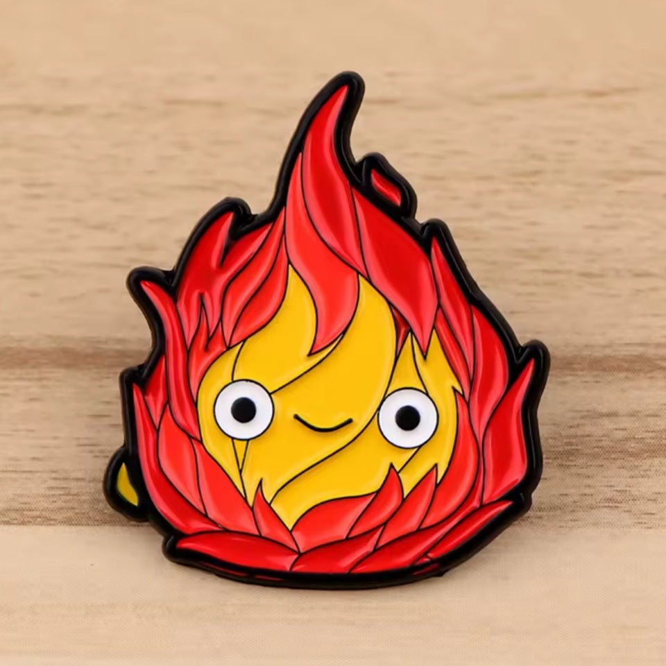 Pin's Calcifer Doré Émaillé