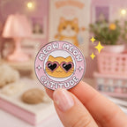 Pin's en Émail Chat "Catitude" avec Lunettes Cœur