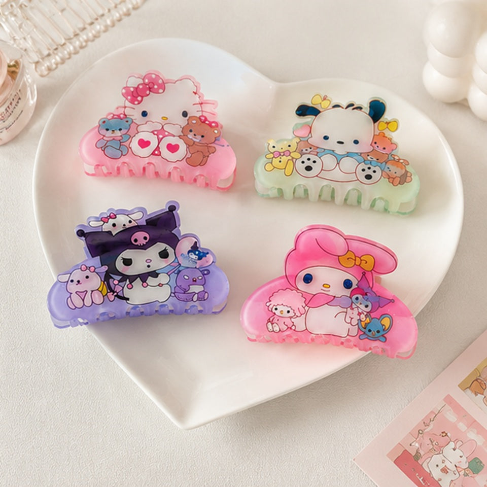 Pince à Cheveux Mignonne en Acrylique Rose Hello Kitty