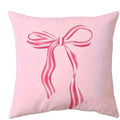 Housse de coussin imprimée nœud rose et cerises, douce et kawaii - Câlin Kawaii