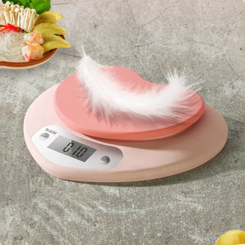 Balance de Cuisine Digitale Rose Pâle Ovale