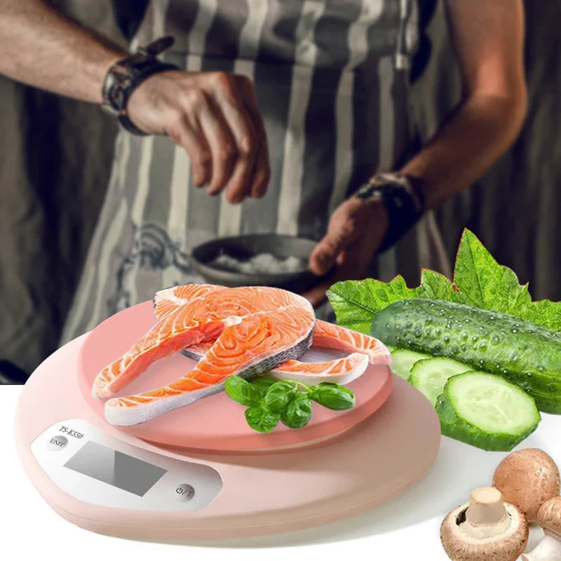 Balance de Cuisine Digitale Rose Pâle Ovale